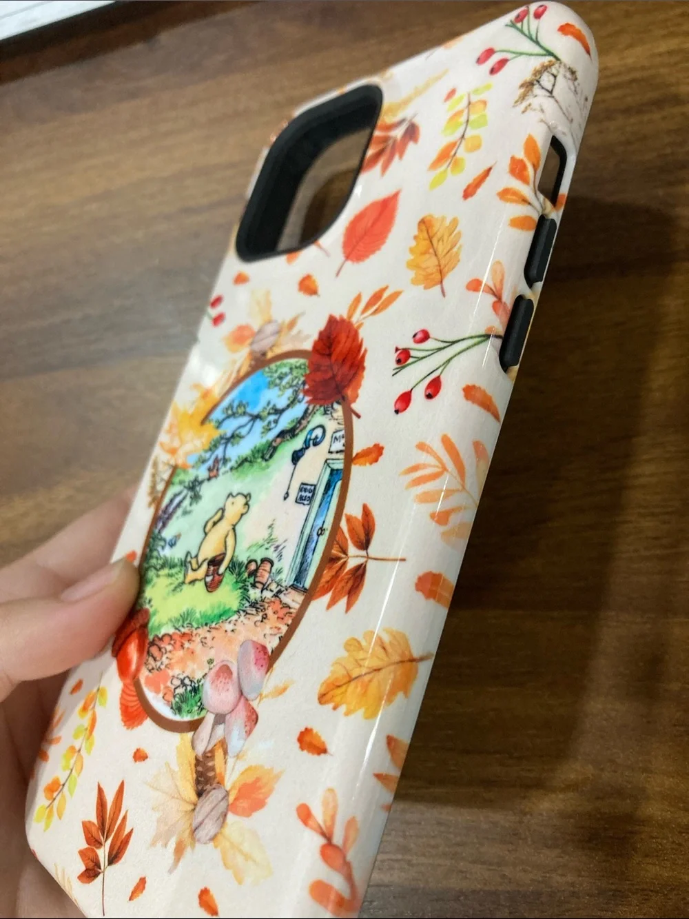 Winnie the Pooh Autumn Leaves Phone Case - White/Orange